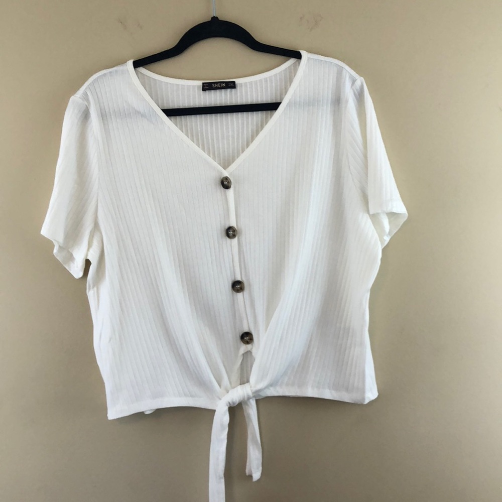 shein curve white blouse (2xl)